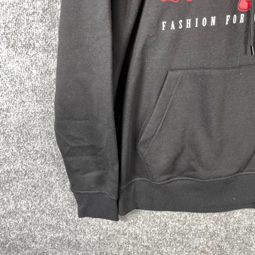 True Religion Hoodie Mens Medium Black Pullover Sweatshirt Buddha Spell Out $119